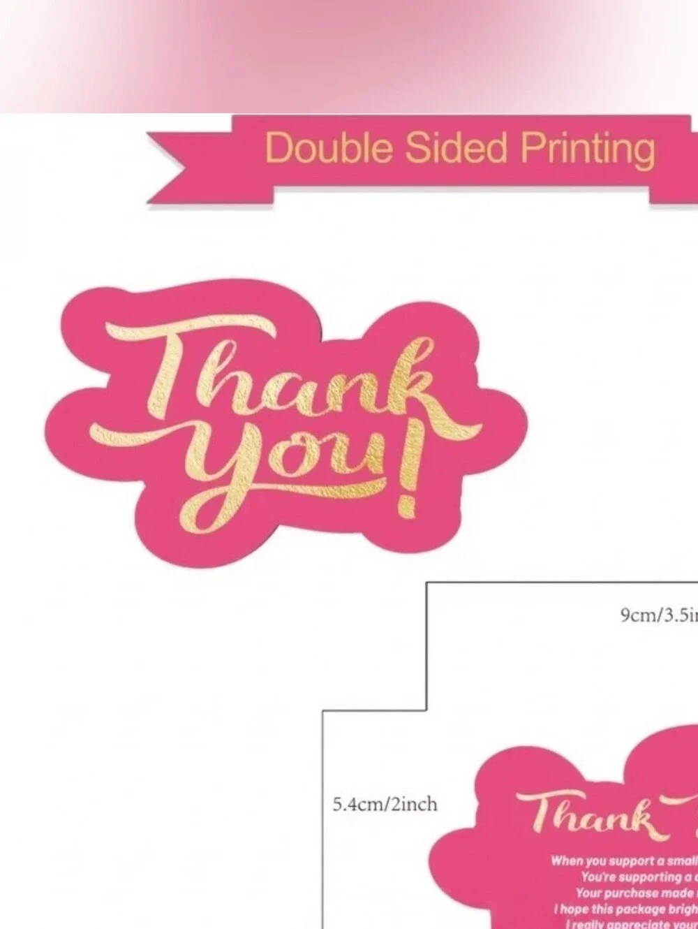 25 count Thank You Cards Small Business Appreciation - Bright Pink And Gold